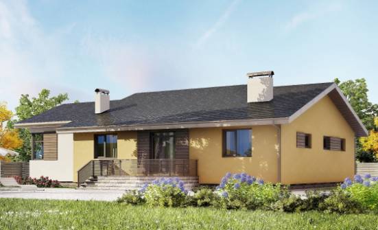 135-002-Л Проект одноэтажного дома, гараж, простой домик из теплоблока Фурманов | Проекты домов от House Expert