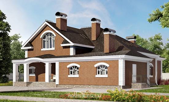 400-003-П Проект двухэтажного дома с мансардой, современный коттедж из бризолита Тейково | Проекты домов от House Expert