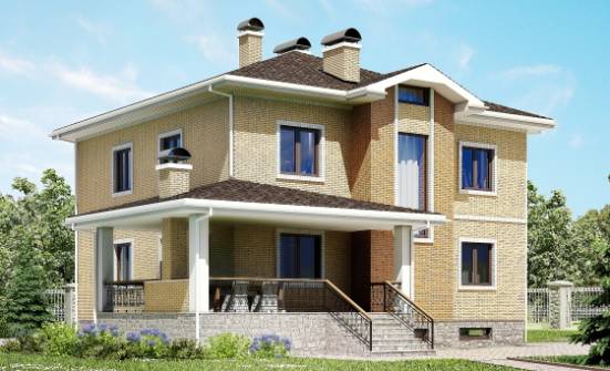 350-002-Л Проект трехэтажного дома и гаражом, классический дом из кирпича Фурманов | Проекты домов от House Expert