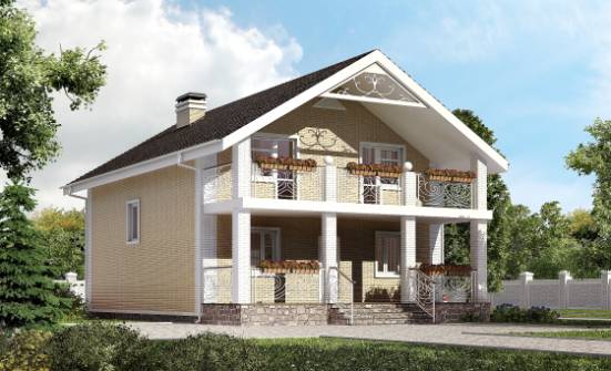 150-007-Л Проект двухэтажного дома мансардой, экономичный дом из арболита Вичуга | Проекты домов от House Expert
