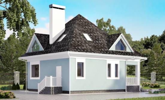 110-001-Л Проект двухэтажного дома мансардный этаж, скромный домик из керамзитобетонных блоков Фурманов | Проекты домов от House Expert