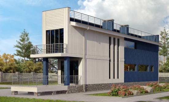 100-003-П Проект двухэтажного дома, экономичный дом из твинблока Фурманов | Проекты домов от House Expert