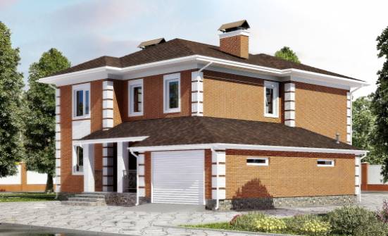 220-004-Л Проект двухэтажного дома, гараж, современный домик из кирпича Тейково | Проекты домов от House Expert