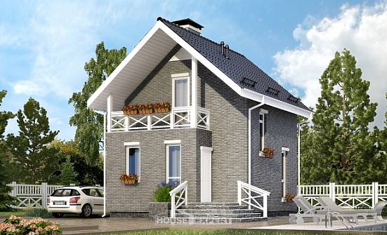 045-001-П Проект двухэтажного дома с мансардным этажом, эконом дом из газосиликатных блоков Кинешма | Проекты домов от House Expert