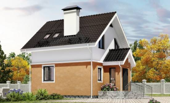 070-001-Л Проект двухэтажного дома мансардой, дешевый коттедж из твинблока Иваново | Проекты домов от House Expert