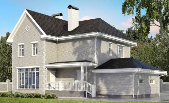 190-001-Л Проект двухэтажного дома, гараж, простой домик из кирпича Фурманов | Проекты домов от House Expert