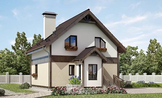105-001-П Проект двухэтажного дома мансардой, компактный загородный дом из поризованных блоков Приволжск | Проекты домов от House Expert