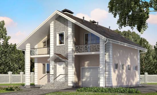 150-002-П Проект двухэтажного дома мансардой, гараж, бюджетный домик из газобетона Шуя | Проекты домов от House Expert