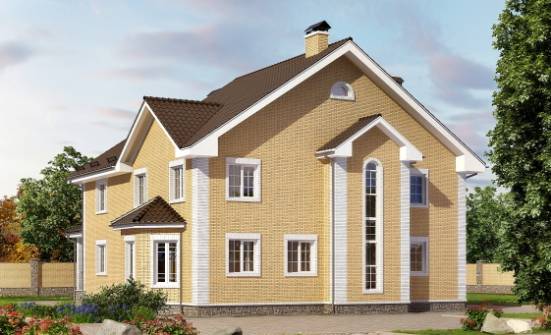 320-003-Л Проект двухэтажного дома, красивый загородный дом из блока Иваново | Проекты домов от House Expert