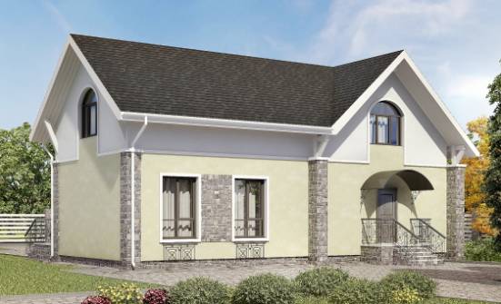 150-012-П Проект двухэтажного дома с мансардой, бюджетный домик из пеноблока Кинешма | Проекты домов от House Expert