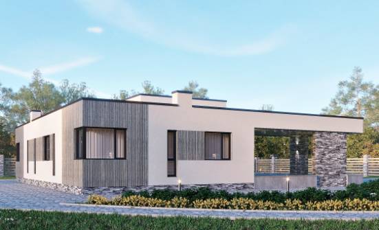 175-001-Л Проект одноэтажного дома, красивый домик из керамзитобетонных блоков Приволжск | Проекты домов от House Expert