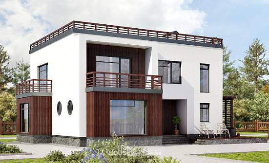 215-002-П Проект двухэтажного дома, современный дом из поризованных блоков Приволжск | Проекты домов от House Expert