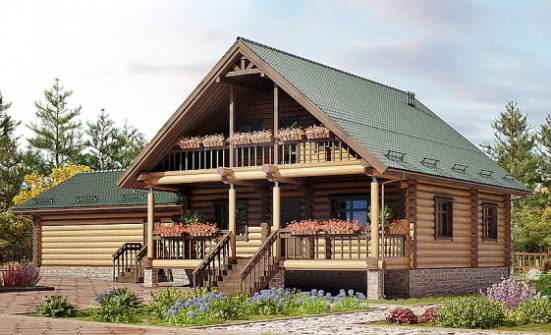 270-002-П Проект двухэтажного дома мансардой и гаражом, огромный домик из дерева Вичуга | Проекты домов от House Expert
