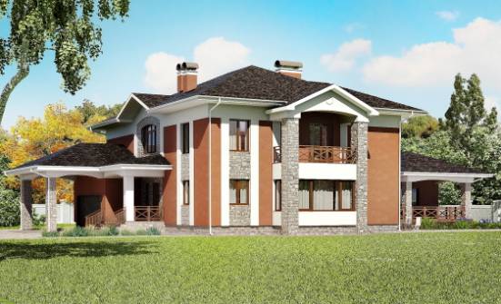 400-002-Л Проект двухэтажного дома, гараж, классический загородный дом из кирпича Приволжск | Проекты домов от House Expert