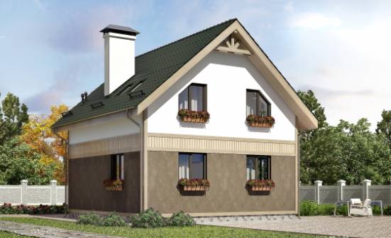 105-001-Л Проект двухэтажного дома мансардой, небольшой домик из бризолита Иваново | Проекты домов от House Expert
