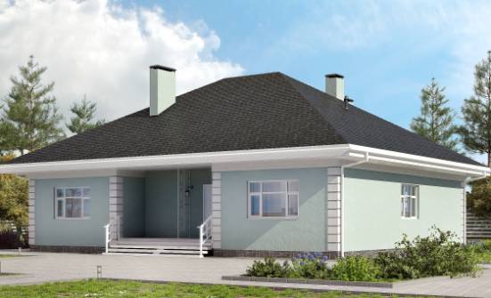 135-003-Л Проект одноэтажного дома, доступный коттедж из бризолита Кинешма | Проекты домов от House Expert