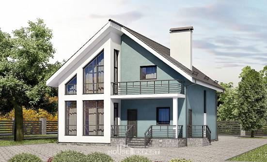 170-006-П Проект двухэтажного дома мансардой, бюджетный коттедж из керамзитобетонных блоков Иваново | Проекты домов от House Expert