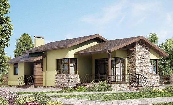 130-007-Л Проект одноэтажного дома, небольшой загородный дом из керамзитобетонных блоков Иваново | Проекты домов от House Expert