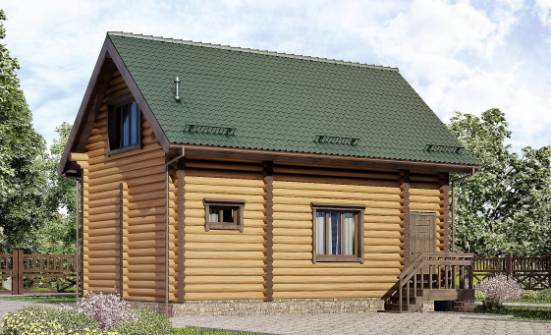 080-003-П Проект двухэтажного дома мансардный этаж, бюджетный коттедж из бревен Приволжск | Проекты домов от House Expert