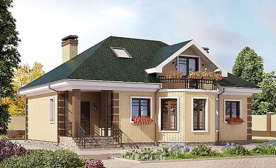 150-013-Л Проект двухэтажного дома мансардой, красивый загородный дом из кирпича Иваново | Проекты домов от House Expert