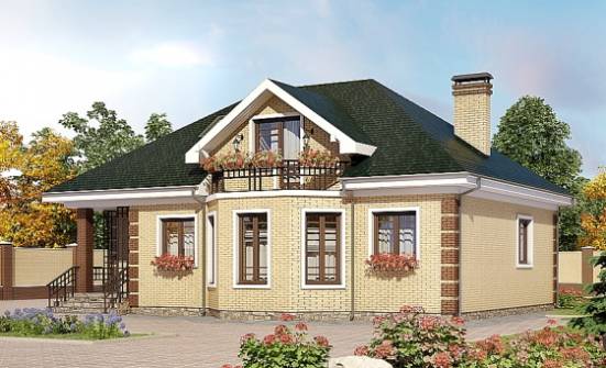 150-013-Л Проект двухэтажного дома мансардой, красивый загородный дом из кирпича Иваново | Проекты домов от House Expert