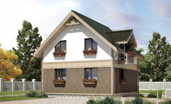 105-001-Л Проект двухэтажного дома мансардой, небольшой домик из бризолита Иваново | Проекты домов от House Expert