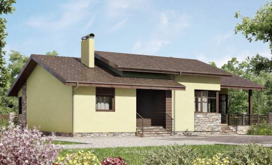 130-007-Л Проект одноэтажного дома, небольшой загородный дом из керамзитобетонных блоков Иваново | Проекты домов от House Expert