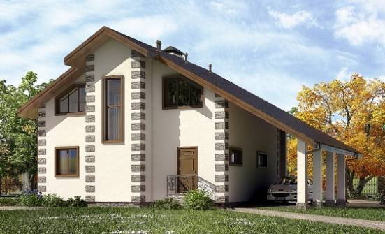 150-003-Л Проект двухэтажного дома мансардой и гаражом, доступный домик из дерева Шуя | Проекты домов от House Expert