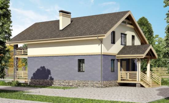 160-010-П Проект двухэтажного дома мансардой, бюджетный загородный дом из арболита Приволжск | Проекты домов от House Expert