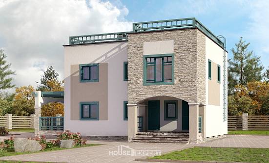 150-010-П Проект двухэтажного дома, компактный коттедж из кирпича Приволжск | Проекты домов от House Expert