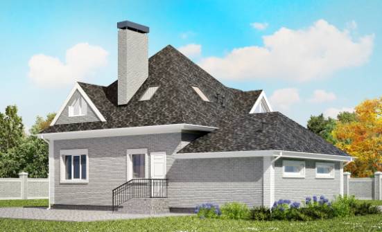 135-001-Л Проект двухэтажного дома с мансардой, гараж, бюджетный домик из кирпича Приволжск | Проекты домов от House Expert