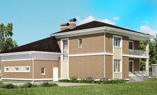 335-002-П Проект двухэтажного дома, гараж, уютный коттедж из кирпича Приволжск | Проекты домов от House Expert