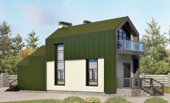 060-006-Л Проект двухэтажного дома с мансардой, уютный коттедж из пеноблока Приволжск | Проекты домов от House Expert