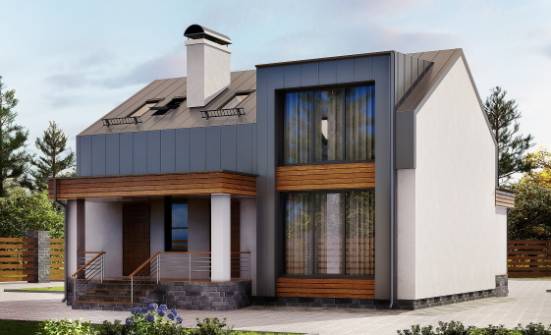 120-004-П Проект двухэтажного дома мансардой, небольшой загородный дом из газобетона Иваново | Проекты домов от House Expert