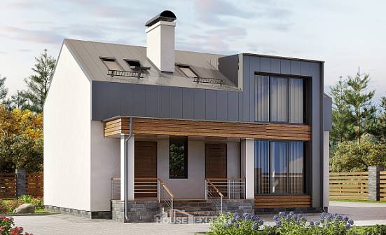 120-004-П Проект двухэтажного дома мансардой, небольшой загородный дом из газобетона Иваново | Проекты домов от House Expert