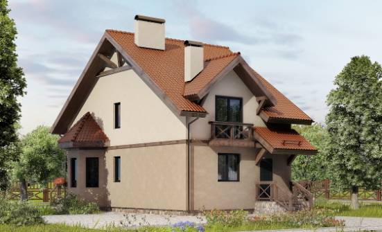 120-003-Л Проект двухэтажного дома с мансардой, бюджетный дом из поризованных блоков Фурманов | Проекты домов от House Expert