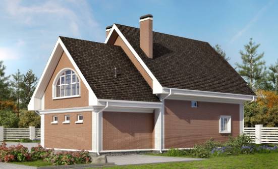 185-003-П Проект двухэтажного дома с мансардой, гараж, классический дом из газобетона Шуя | Проекты домов от House Expert