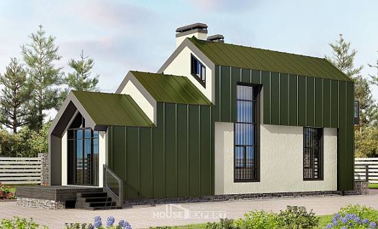 060-006-Л Проект двухэтажного дома с мансардой, уютный коттедж из пеноблока Приволжск | Проекты домов от House Expert