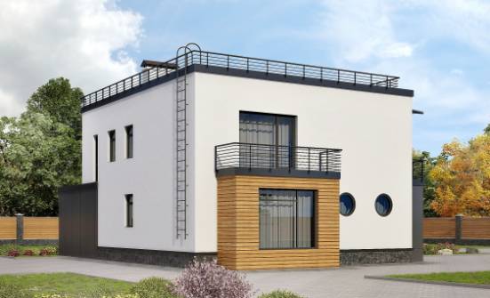 260-002-П Проект двухэтажного дома и гаражом, современный загородный дом из блока Тейково | Проекты домов от House Expert