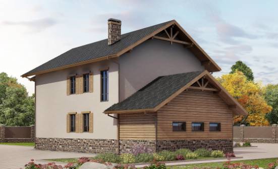 200-005-Л Проект двухэтажного дома и гаражом, простой домик из пеноблока Вичуга | Проекты домов от House Expert