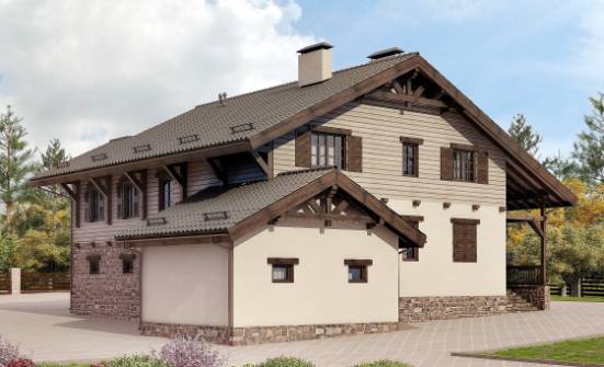 255-002-П Проект двухэтажного дома мансардой и гаражом, большой дом из теплоблока Вичуга | Проекты домов от House Expert