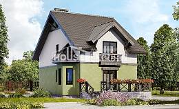 120-003-П Проект двухэтажного дома мансардой, небольшой загородный дом из поризованных блоков Тейково, House Expert