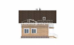 130-001-П Проект двухэтажного дома с мансардой, простой коттедж из бревен, Иваново