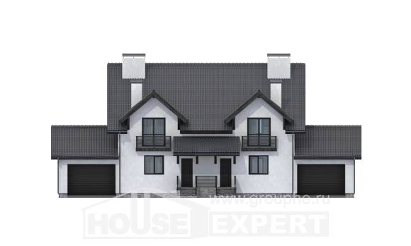 290-003-П Проект двухэтажного дома с мансардным этажом, огромный дом из твинблока Приволжск, House Expert