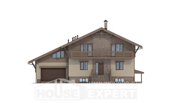 420-001-Л Проект трехэтажного дома с мансардой и гаражом, просторный коттедж из кирпича, Иваново