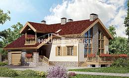 165-002-П Проект двухэтажного дома с мансардным этажом и гаражом, компактный домик из газобетона Вичуга, House Expert