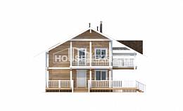 130-001-П Проект двухэтажного дома мансардой, небольшой загородный дом из бревен, Шуя
