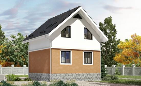 100-005-Л Проект трехэтажного дома с мансардным этажом, простой коттедж из пеноблока Вичуга | Проекты домов от House Expert