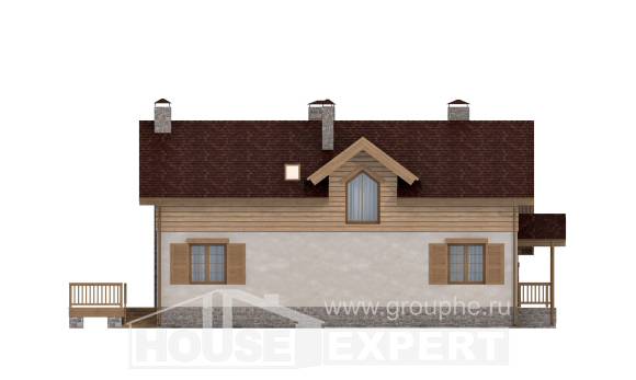 165-002-П Проект двухэтажного дома мансардой и гаражом, скромный коттедж из твинблока Вичуга, House Expert
