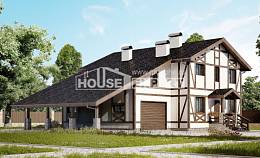 250-002-Л Проект двухэтажного дома мансардный этаж, гараж, просторный загородный дом из кирпича Шуя, House Expert